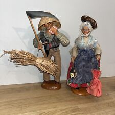 Lot De 2 Grands Santons Couple Grands Parents Provençaux S Peirano ? Accidentés