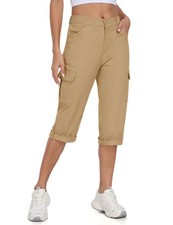 Pantalon Cargo Femme Pantacourt été Randonnée 3/4 Pants Capri Cotton Pantalon...