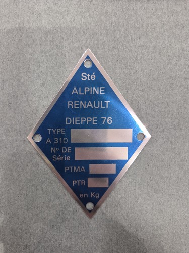 Plaque constructeur alpine - constructeur,