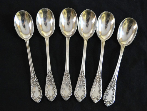 Cuillères oeufs métal - 6, à