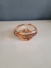 Cendrier vintage en verre teinté ambré