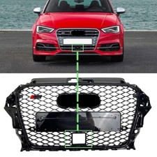 pour Audi A3 8V1 Sline S3 2013-2016 Grille de calandre noire Avec ACC