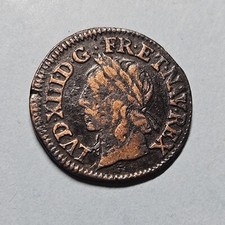 Louis XIII DOUBLE TOURNOIS 1643 A FRANCE ROYAL 