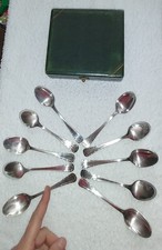 10 cuillères à café Alfénide/Christofle, modèle Tosca, art déco