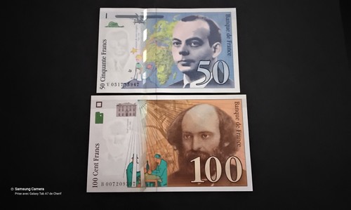 Lot billets neufs unc 100fr - 2,