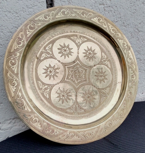 Assiette murale laiton - assiette, en