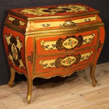 Commode laquée chiffonier peint style ancien toscan buffet 20ème siècle