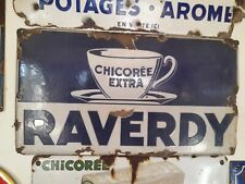 ancienne plaque émaillée chicorée raverdy