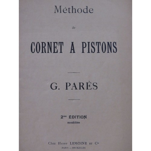 Parés méthode de cornet - parÉs,