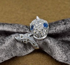 Bague motif poisson clouté