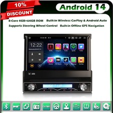 8-Cœurs Android 14 Universal 1 Din Stéréo Deatchable Autoradio GPS DAB+ CD 64GO