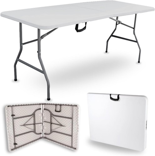 Table pliante blanche 180x74cm - table,