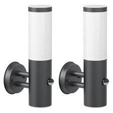 2x lampe murale PORU pour l'extérieur IP44 détecteur de mouvement acier