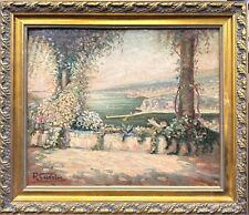 TABLEAU HUILE SUR BOIS - LA BAIE DE NICE - SIGNÉ P. SUIRIN