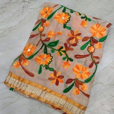 Exotique Indien Mariée Phulkari Mariage Dupatta Broderie Écharpe Voile Étole ...