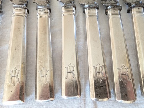 Anciens couteaux argent - 12,