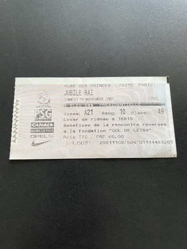 Ticket billet place - -, football