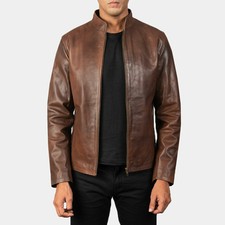 Veste homme cuir vieilli mode