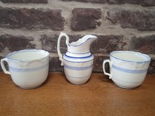 Ancien Pot à Lait et ses 2 Tasses en Porcelaine de Paris, 19ème - Chocolat Café