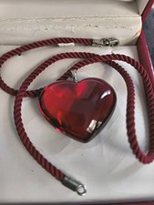 Collier Gros cœur rouge en cristal de Baccarat