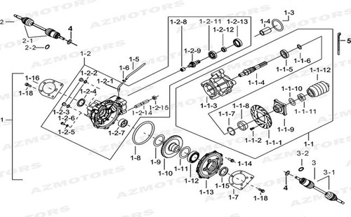 Cardan arriere gauche - cardan, quad