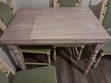 TABLE RELOOKEE  façon chaulé luberon ET 4 CHAISES