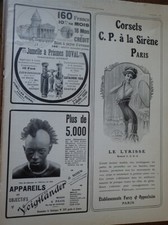 DUVAL jumelle + VOIGTLANDER + corset à la SIRENE pub papier ILLUSTRATION 1909