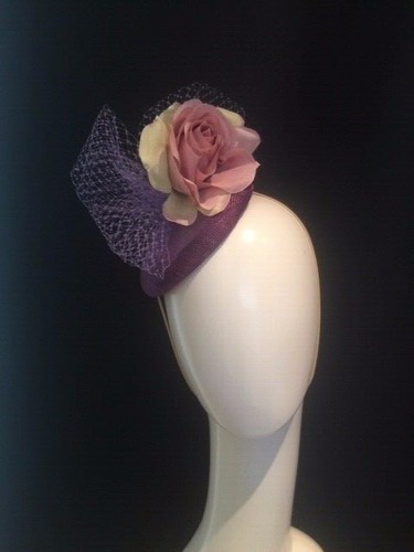 Chapeau voile fleur sinamay - chapeau,