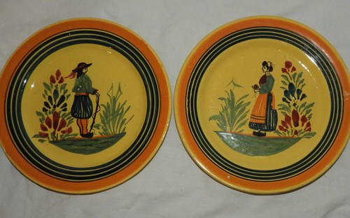Paire assiettes jaunes - jaunes, /
