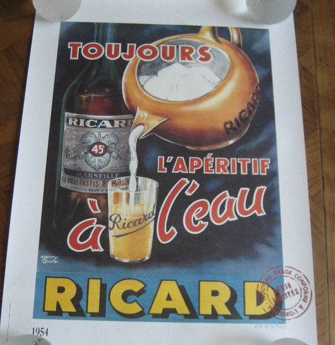 Affiche ricard 1954 série - affiche,