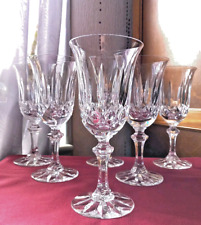 6  verres à vin en cristal de Daum modèle Beaugency signé H 16 cm