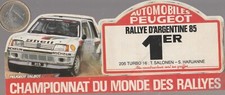 C24auto. PEUGEOT. 1er RALLYE d'ARGENTINE 1985. WRC. 205 turbo 16      ATTENTION