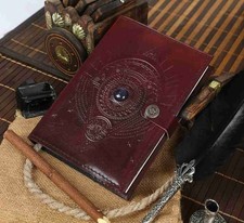 Ancien journal en cuir grimoire journal book of shadows sorcellerie carnet...