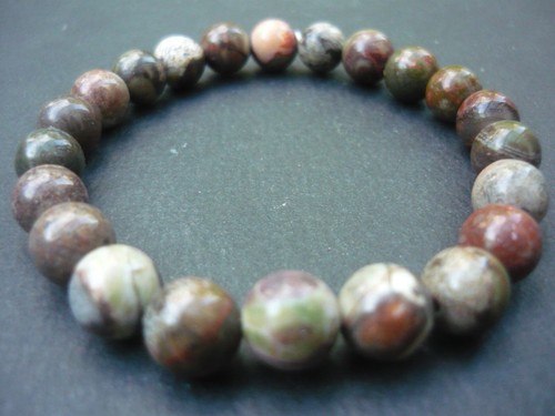 Bracelet perles jaspe fleur - bracelet,