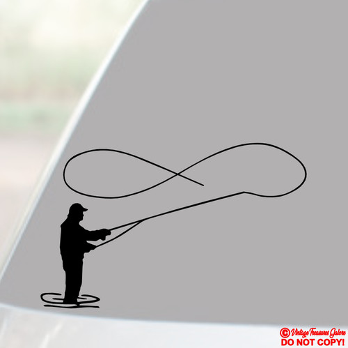 Fly fishing vinyl decal - fishing,