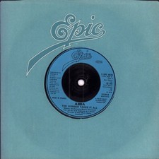 Abba Winner Takes It All 7" vinyl UK Epic 1980 blue injection label design in