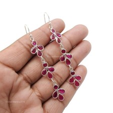 Naturel Rose Zircone Argent Sterling Noël Pendant Earrings Jewelry