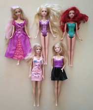 Lot de 5 Poupées Barbie Mattel Raiponce Merida Rebelle