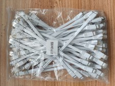 Lot x50 cables RJ45 CAT7 25cm blanc plat type patch