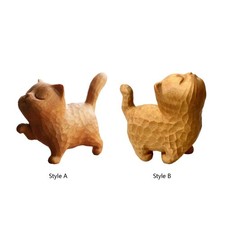 Statue de chat en bois