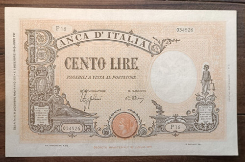 Royaume italie 100 lires - d'italie,