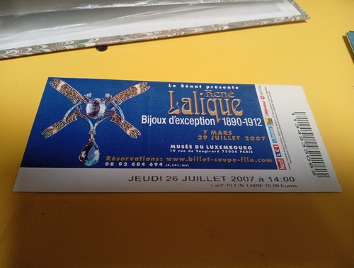 Ticket entrée rené lalique - ticket,