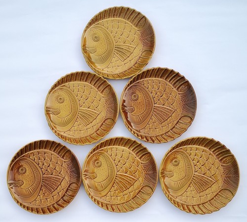 Assiettes vintages poissons - assiettes,