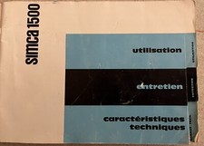Notice d’entretien Simca 1500. 1960.82 pages.