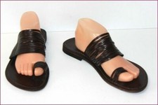 ANTICHI ROMANI Spartiates Nu-Pieds Tout Cuir Marron Foncé T 41 TBE