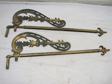Antique Ornate Cast Iron Swing Arm Adjustable Curtain Rods Wall Bracket Hanger