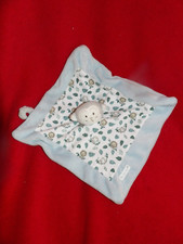 Doudou Plat Sergent Major Singe Bleu Blanc Feuille Neuf