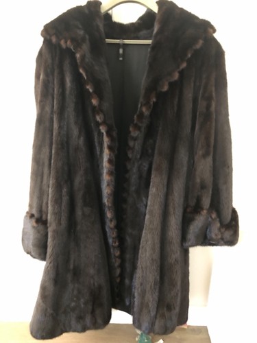 Manteau vison noir reflets - manteau,