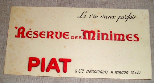 Buvard ancien piat vin - ancien,