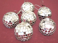 NOEL : BOULES à facettes miroir – lot de 6